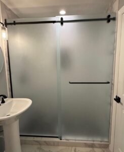Frame sliding shower door